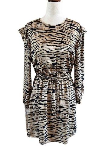 Rails  Ora Abstract Print Long Sleeve Mini Dress in Canyon Tan & Black Small NWT