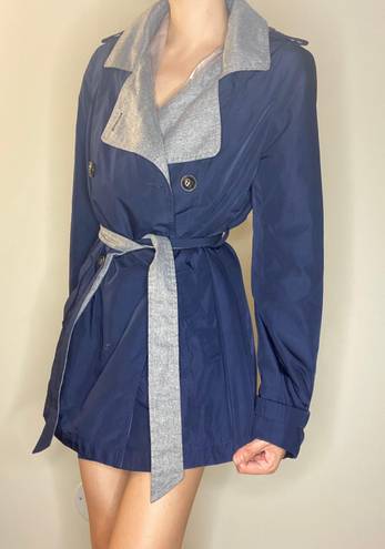 Nautica women navy trench coat jacket S