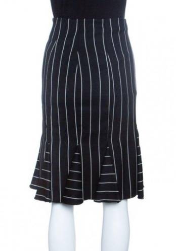 Emporio Armani  Striped Wool Skirt Black & White