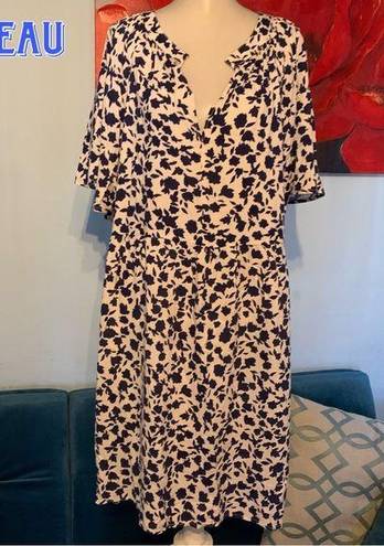 Bobeau  Size X-Large XL Dress Womens blue print oversized Shift NEW