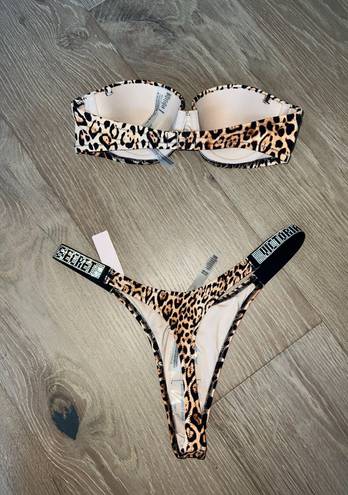 Victoria's Secret brand new victoria secret bikini cheetah small strapless thong 