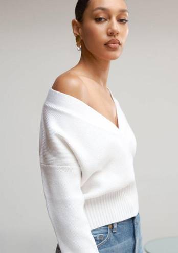 Modern Citizen  Marlowe White Wrap Front Sweater