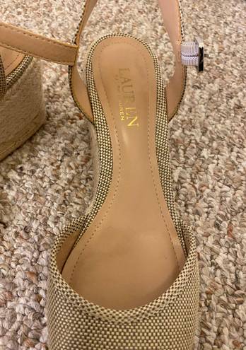 Ralph Lauren Raffia Wedges Espadrilles Sandals Sz 9 1/2