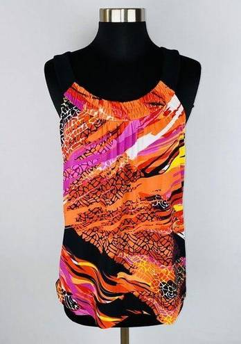 AB Studio  Womens Medium M Multicolor Patterned Tank Top Sleeveless