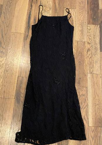 Angie Black Lace Maxi Dress Size Small