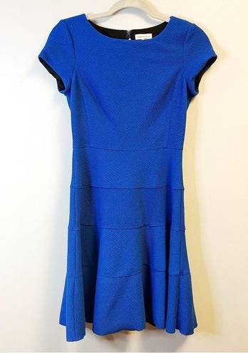 Rebecca Taylor  Dress Short Sleeve Diamond Texture Dress in Royal Blue Sz 2 GUC