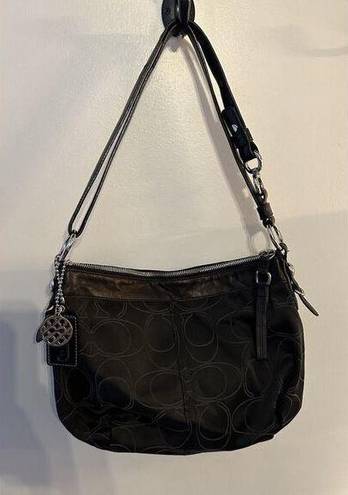 Coach  Mia Black Signature C Logo Convertible Shoulder Handbag Style 15760