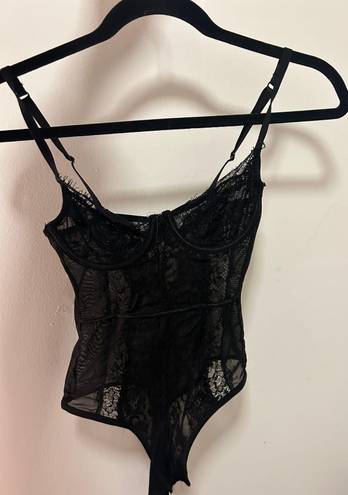 Mesh Lace Bodysuit Black