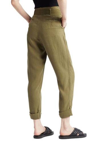 Treasure & Bond New  Pants Womens Size 0 Paper Bag Waist Cuffed Olive Green