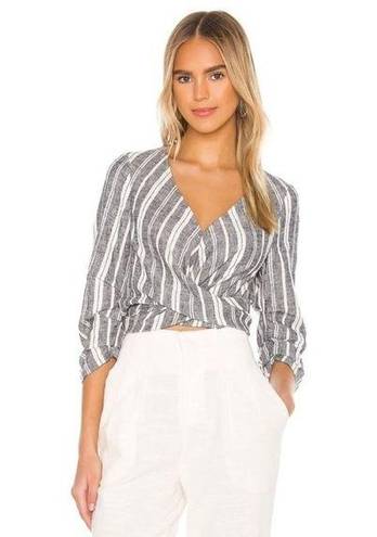 L'Academie NWT L’ACADEMIE Adalene Blouse in Navy & White Stripe Small