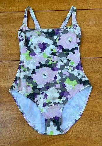 Gottex  Retro Swimwear One Piece Swimsuit Geometric Pattern Print , Size M