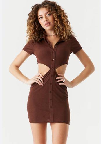 Charlotte Russe Cutout Chocolate Mini Dress