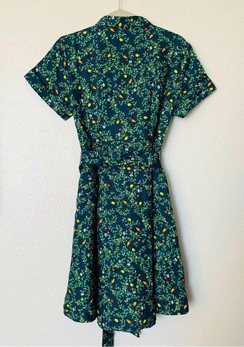 Hill House NWT  The Laura Shirt Dress in Midnight Garden Linen Floral Size Small