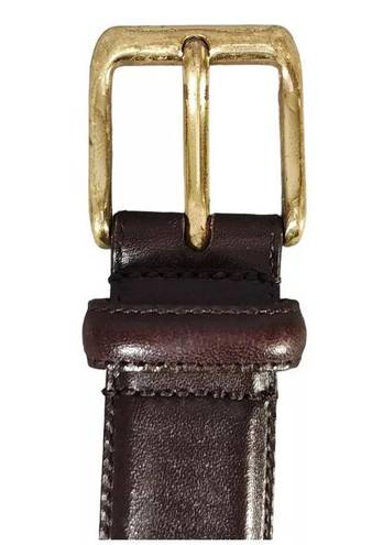 Coach Men's  Leather Belt - Brass Buckle - Size 38 - Premium Designer Accessory