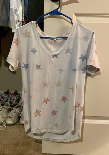 Z Supply A White Tee With Colorful Stars