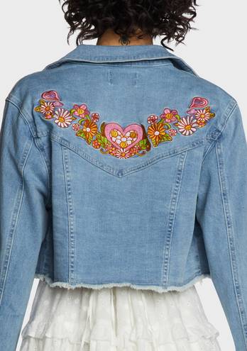 Dolls Kill Embroidered Jean Jacket