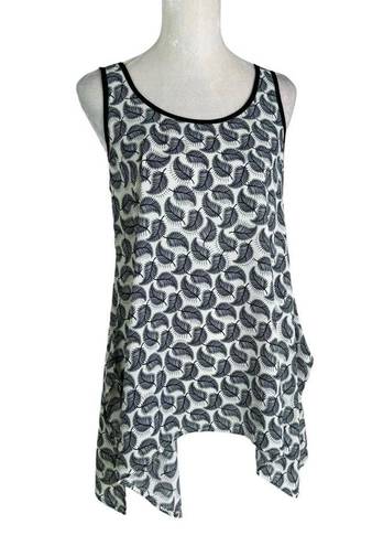 Karen Kane  Leaf Print Asymmetric Hem Tunic Tank Top Size S NWT