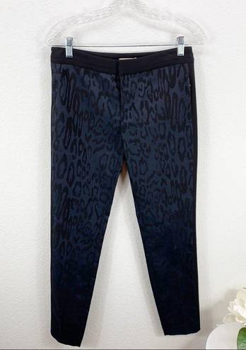 Rebecca Taylor  Leopard Print Brocade Pants Navy