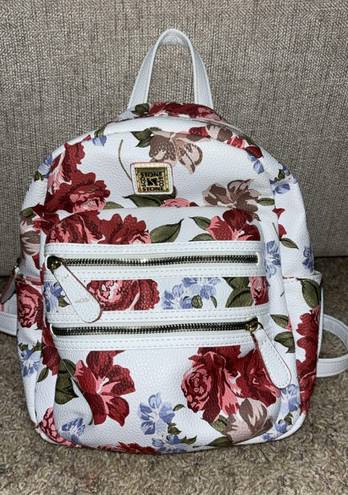 Krass&co Stone And  White Floral Backpack Purse
