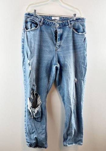 Abercrombie & Fitch  The Dad High Rise Curve Love Button Fly Jeans Blue 18