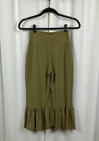 Matilda Jane  Olive Green Big Ruffle Bottom Pants Sz.S