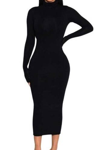 Naked Wardrobe  the nw turtleneck midi dress - Black Size XS