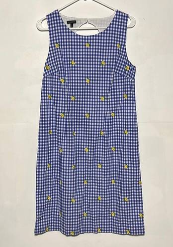 Talbots  Lemons & Gingham Shift Dress Size 8