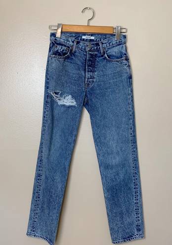 GRLFRND Helena High Waist Straight Leg Distressed Jeans Sz 24