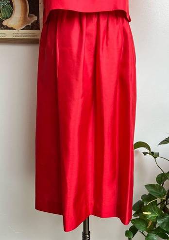 Lanz Salisbury Lanz Originals Vintage 1980s Red Skirt & Top Set