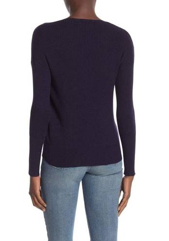 Elodie  | Ribbed Faux Wrap V-Neck Sweater Sz S