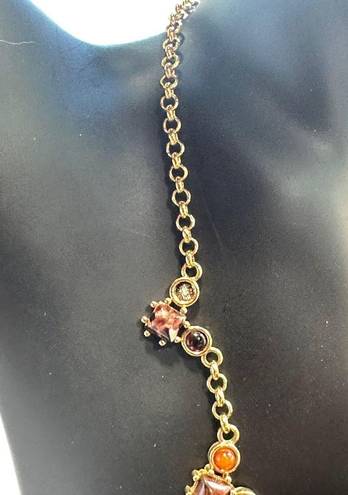 Monet  Garnet Gold Tone Elegant Necklace