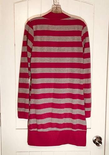 belle du jour Striped V Neck Cardigan Tunic Sweater