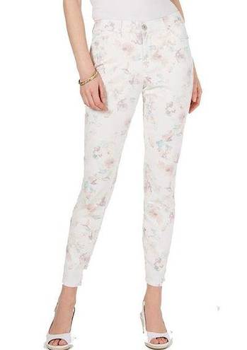 Style & Co  Plus Size Petite White Floral Slim Leg Jeans - Size 14P - High Waist