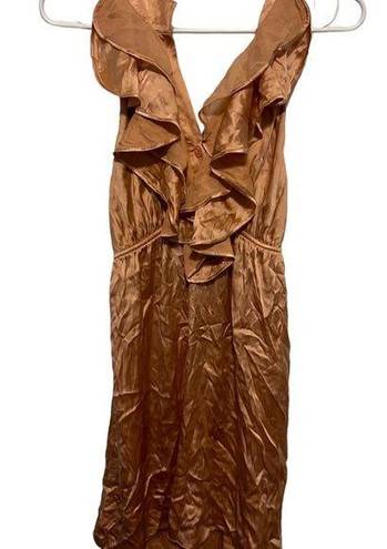 Marciano  gold pink silk halter dress size xs