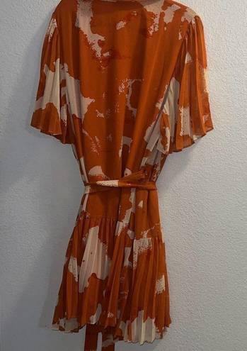 Alexis ✨ Target Flutter Sleeve Pleated Wrap Sz 3X Dress Orange✨