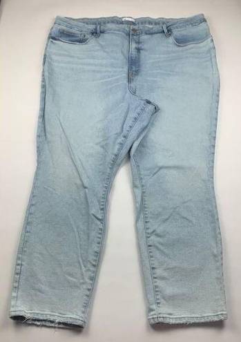 Good American  Ultra Light Wash Indigo Denim Good Classic Straight Leg Jeans 24