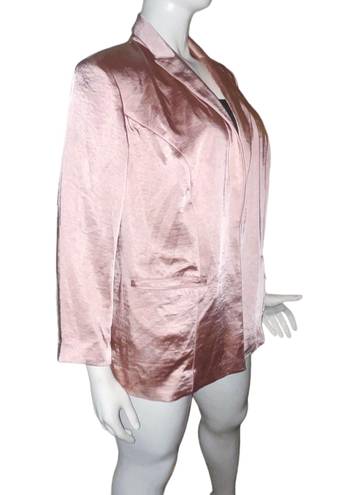 INC Luxe Satin Rose Open Front Blazer