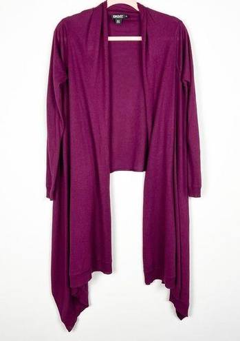 DKNY  Raspberry Silk Cashmere Draped Lightweight Waterfall Cardigan Size Small