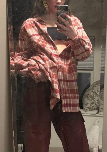 Aerie red and pink flannel 