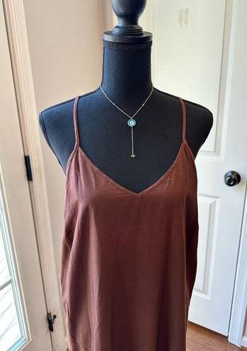 Chan Luu NWT  BROWN CHIFFON Summer Maxi DRESS W/TAGS -SIZE 1