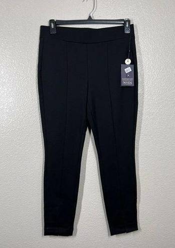 NYDJ  8 Black Basic Legging Pants Bottom Slits NEW