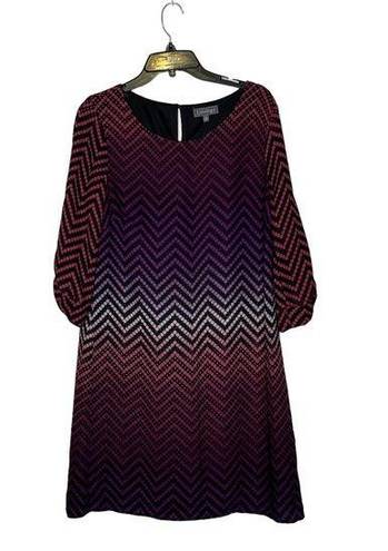 Luxology  Dress Size 10 Multi Color Chevron Striped Womens Lined Polyester