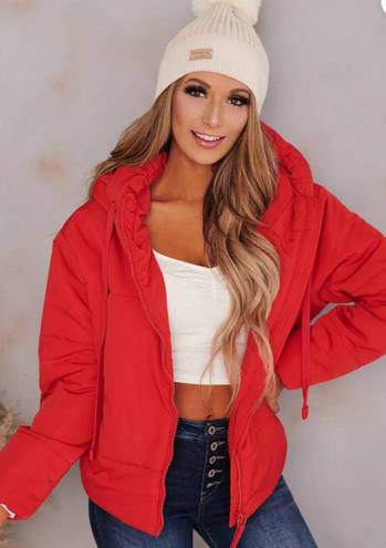 Nana Macs  Red Puffer Coat NWT