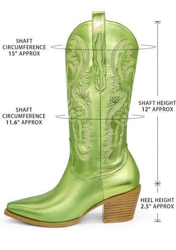 Lime Green Metallic Cowgirl boots Size 9