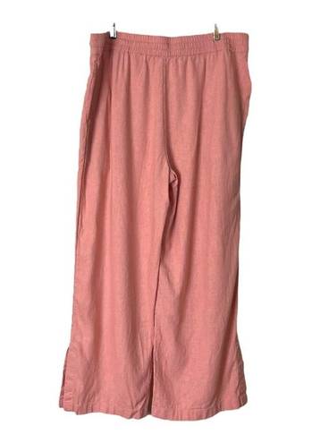 Krass&co D &  Naturals Wide Leg Pants Palazzo Linen Blend Pink Women’s Size Medium M