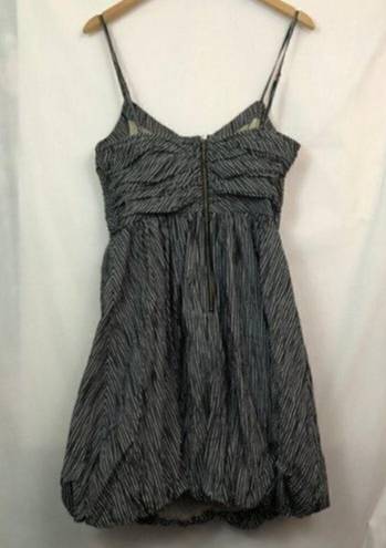 Tracy Reese  ANTHROPOLOGIE Striped Bubble Hem Dress Black White Sleeveless Party