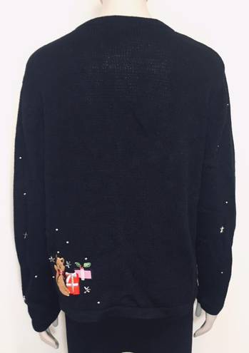 Basic Editions  Vintage Santa Christmas Knit Cardigan Sweater