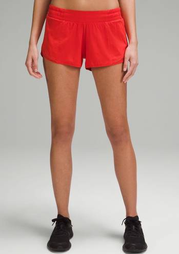 Lululemon Red Hotty Hot Shorts 2.5 Inch