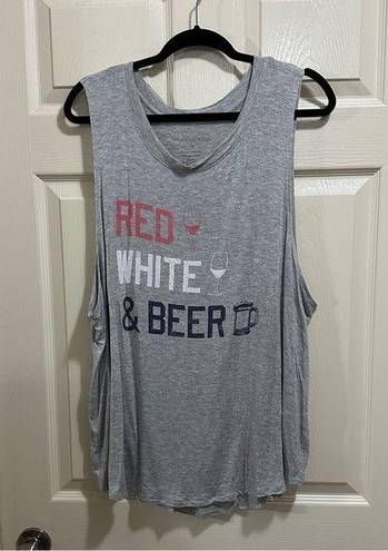 Grayson Threads Grayson/Threads graphic “red, white & beer” tank top size 3X