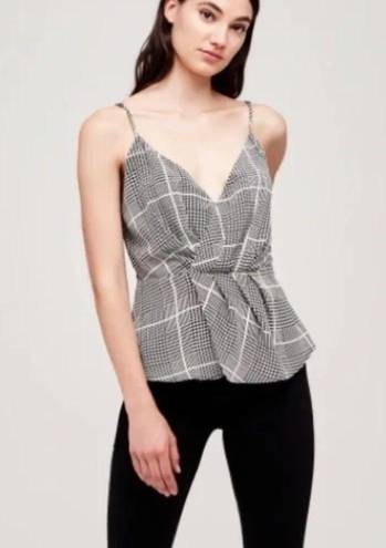 L'Agence L’AGENCE Chiara Top Silk Cami Blouse Black White Print 
Small